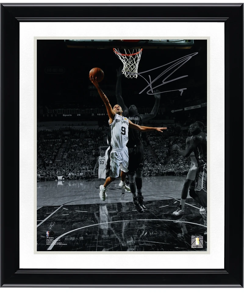 Tony Parker San Antonio Spurs Autographed 11" x 14" 2014 NBA Finals Layup vs. Miami Heat Photograph