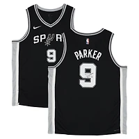 Maillot Nike Icon Swingman noir autographié par Tony Parker des San Antonio Spurs