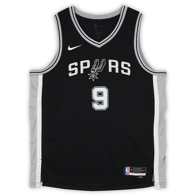 Maillot Nike Icon Swingman noir autographié par Tony Parker des San Antonio Spurs