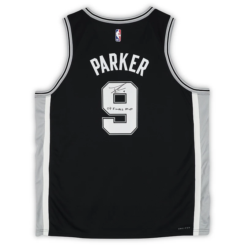 Tony Parker San Antonio Spurs Autographed Black Nike Icon Swingman Jersey with "07 Finals MVP" Inscription