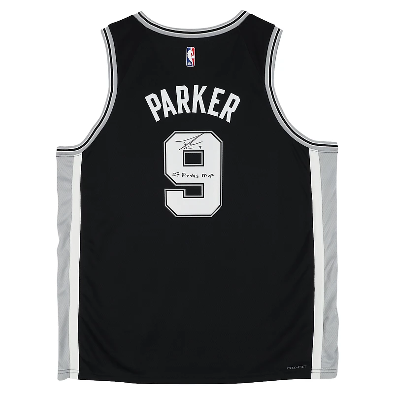 Tony Parker San Antonio Spurs Autographed Black Nike Icon Swingman Jersey with "07 Finals MVP" Inscription