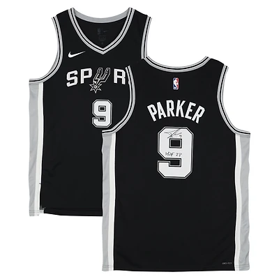 Tony Parker San Antonio Spurs Autographed Black Nike Icon Swingman Jersey with "HOF 23" Inscription