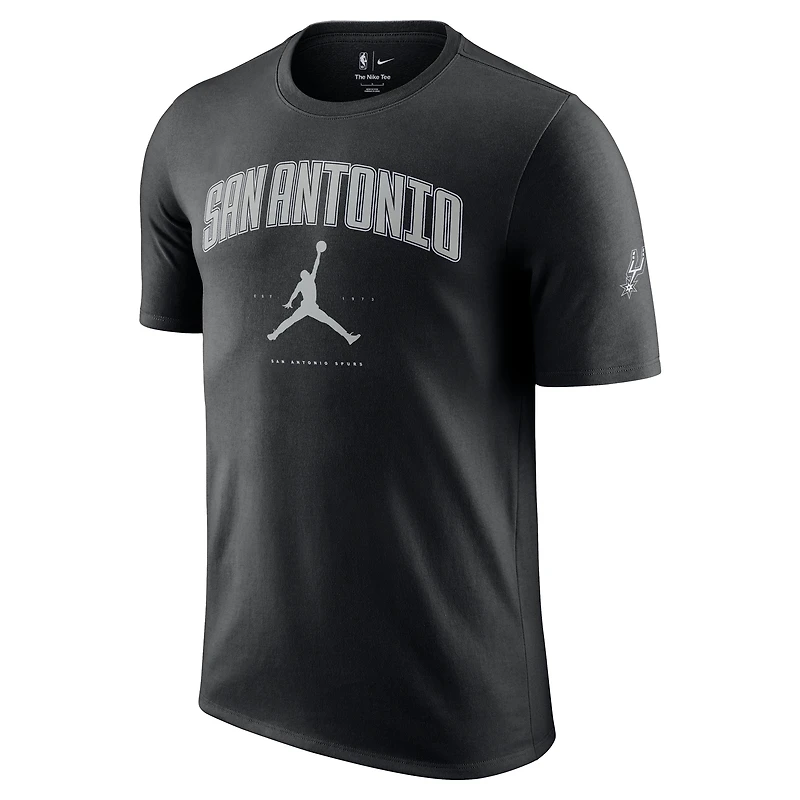 T-shirt unisexe Jordan Brand noir Essential Cities des San Antonio Spurs