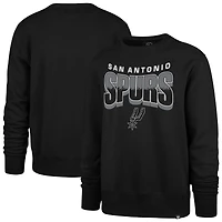 Unisex '47  Black San Antonio Spurs Brush By Headline Crewneck Sweatshirt