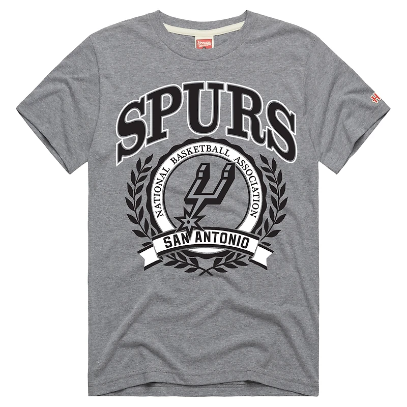 Unisex Homage  Gray San Antonio Spurs Crest Tri-Blend T-Shirt