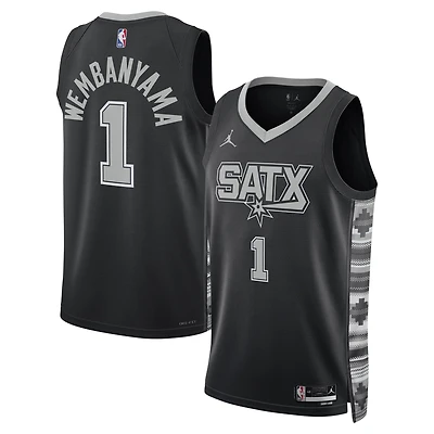 Unisex Jordan Brand Victor Wembanyama Black San Antonio Spurs Swingman Jersey - Statement Edition