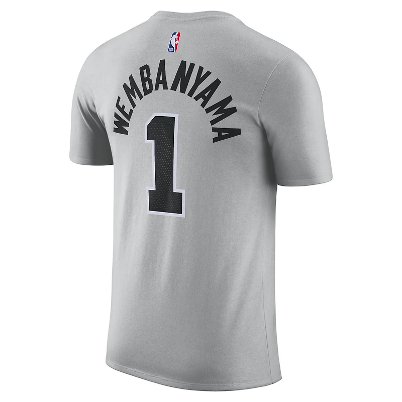 T-shirt unisexe Jordan Brand Victor Wembanyama argenté avec nom et numéro des San Antonio Spurs - Édition Statement