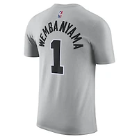 T-shirt unisexe Jordan Brand Victor Wembanyama argenté avec nom et numéro des San Antonio Spurs - Édition Statement