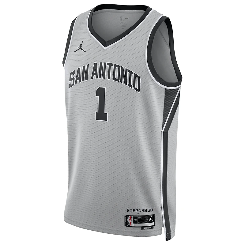 Unisex Jordan Brand Victor Wembanyama Silver San Antonio Spurs Swingman Jersey - Statement Edition