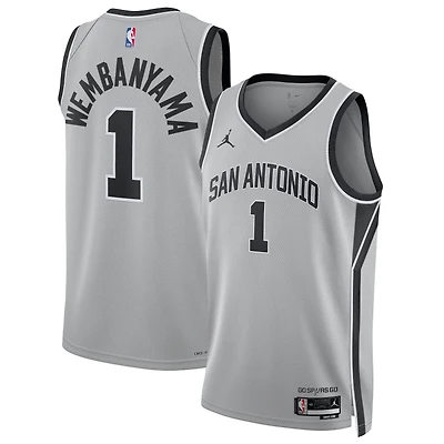 Unisex Jordan Brand Victor Wembanyama Silver San Antonio Spurs Swingman Jersey - Statement Edition
