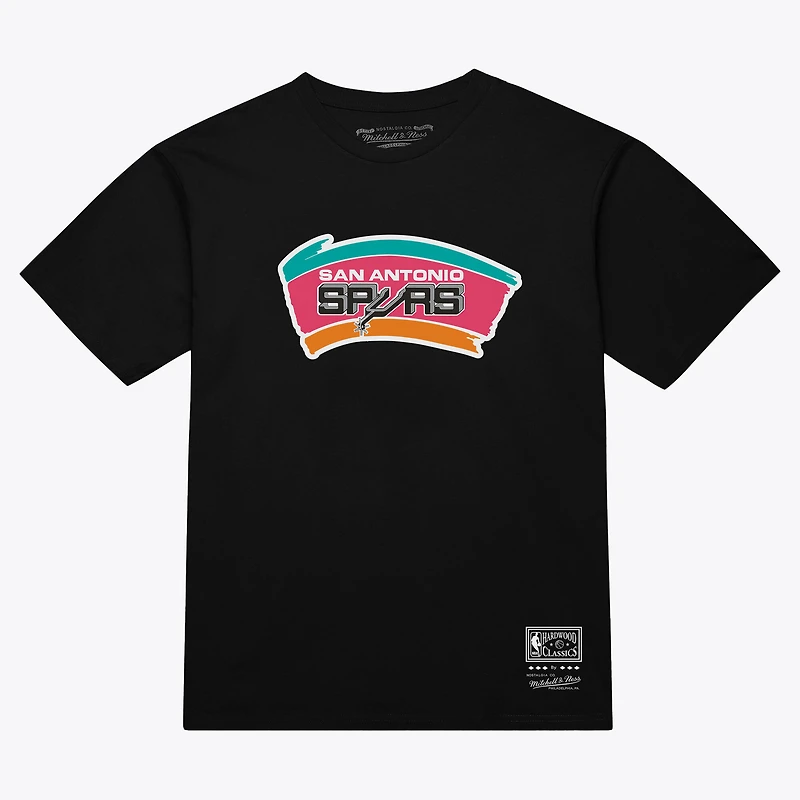 Unisex Mitchell & Ness Black San Antonio Spurs Hardwood Classics Arch T-Shirt