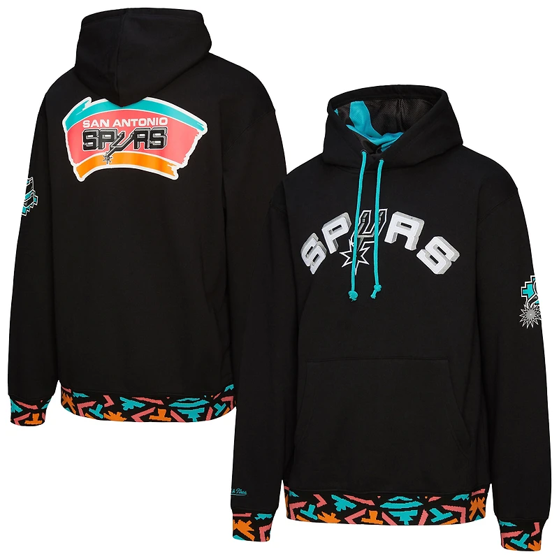 Unisex Mitchell & Ness Black San Antonio Spurs Vintage Heavyweight Hoodie