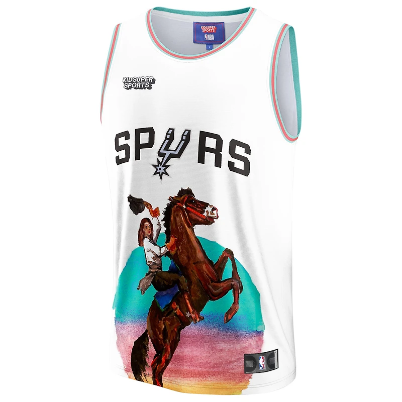 Maillot Unisex NBA & KidSuper Studios by Fanatics Blanc San Antonio Spurs Hometown