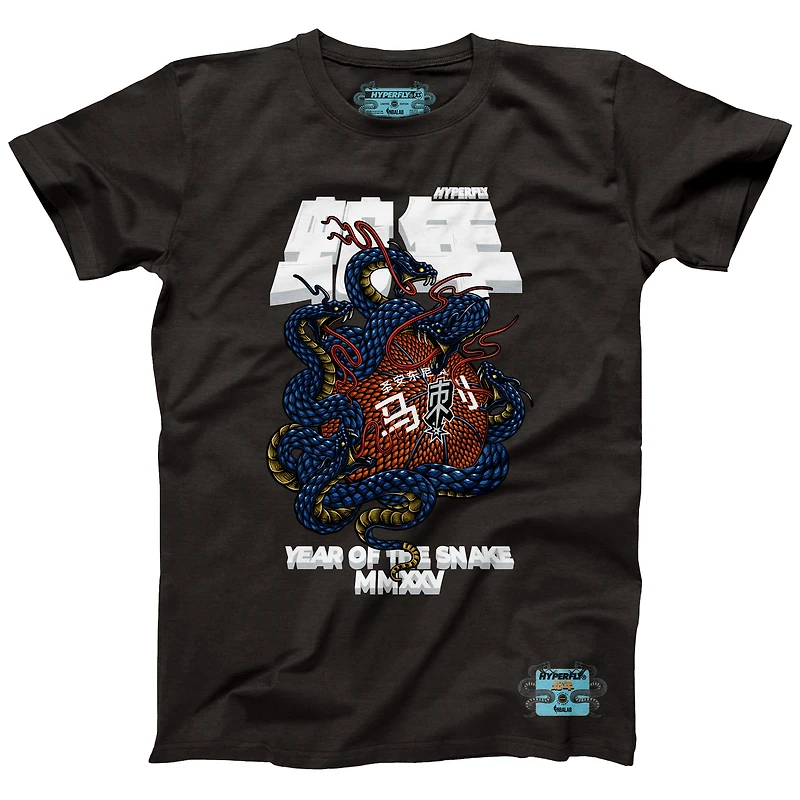 Unisex NBALab x Hyperfly Heather Black San Antonio Spurs Year of the Snake Lunar New Collection T-Shirt