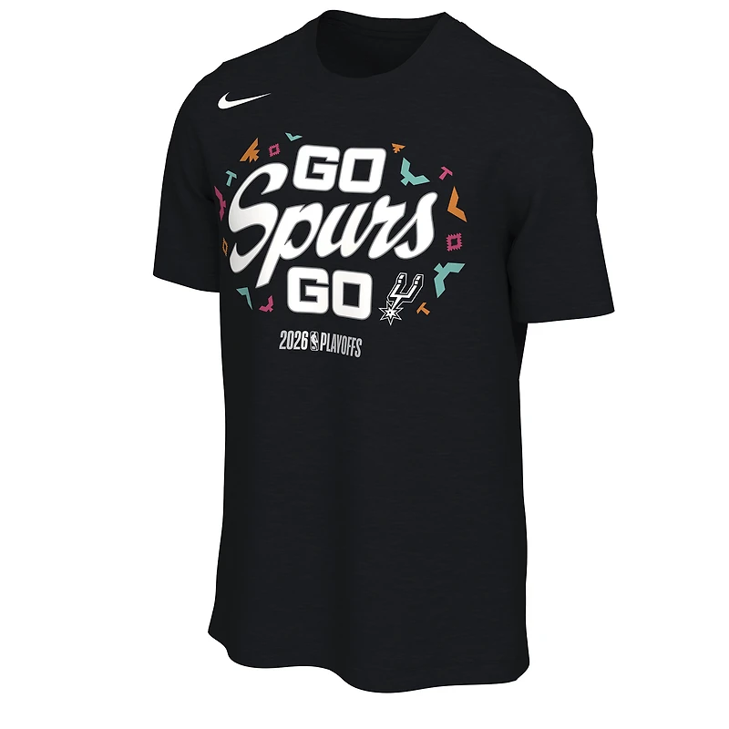 Unisex Nike Black San Antonio Spurs 2026 NBA Playoffs Mantra T-Shirt