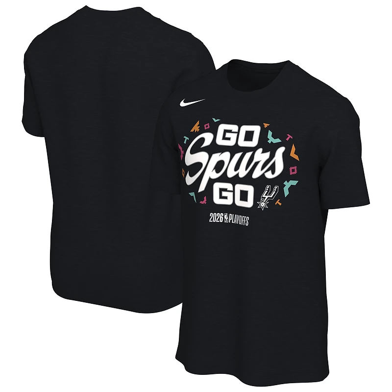 Unisex Nike Black San Antonio Spurs 2026 NBA Playoffs Mantra T-Shirt