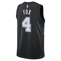 Unisex Nike De'Aaron Fox Black San Antonio Spurs 2025/26 Swingman Jersey - City Edition
