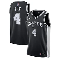 Maillot de joueur unisexe Nike De'Aaron Fox noir des San Antonio Spurs Swingman - Édition Icon