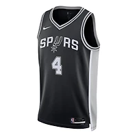 Maillot de joueur unisexe Nike De'Aaron Fox noir des San Antonio Spurs Swingman - Édition Icon