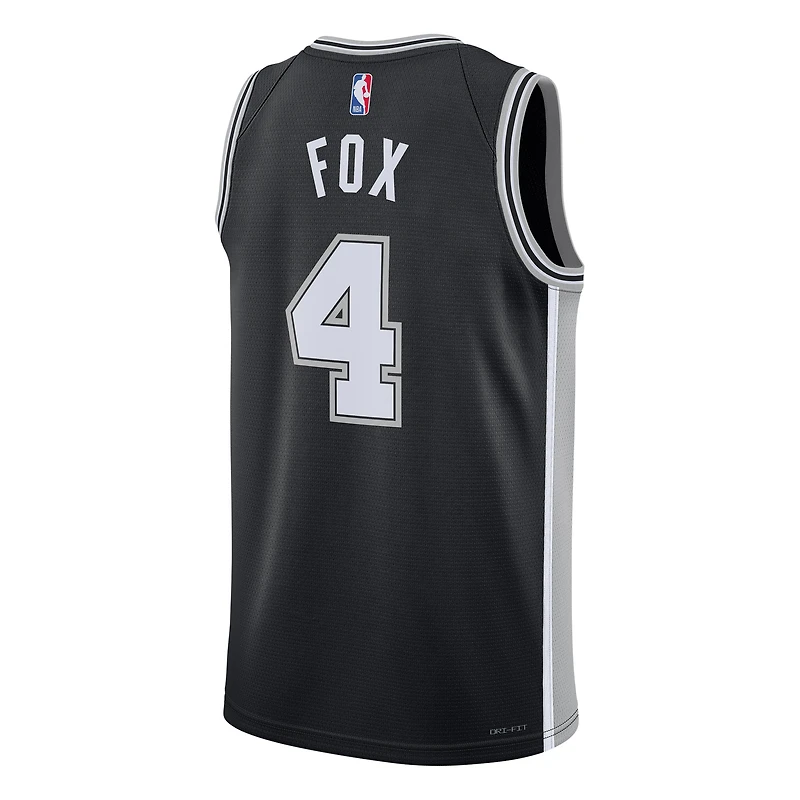 Unisex Nike De'Aaron Fox Black San Antonio Spurs Swingman Player Jersey - Icon Edition