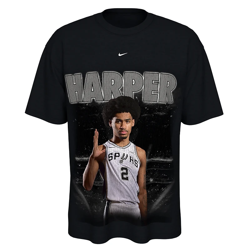 T-shirt Nike unisexe Dylan Harper noir San Antonio Spurs New Faces x Places