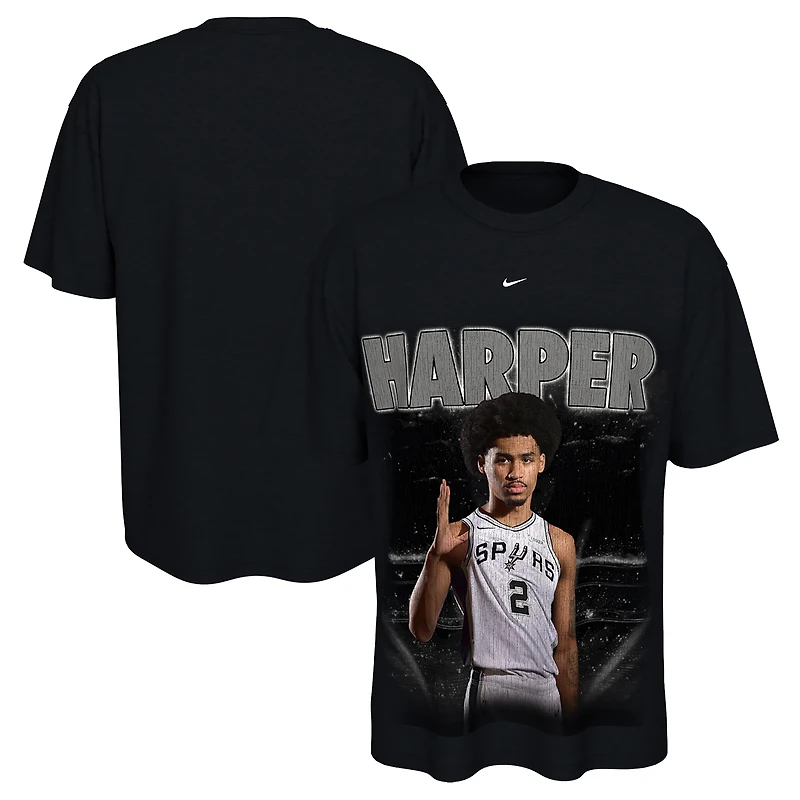 T-shirt Nike unisexe Dylan Harper noir San Antonio Spurs New Faces x Places