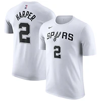 Unisex Nike Dylan Harper White San Antonio Spurs Name & Number T-Shirt
