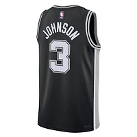 Maillot unisexe Nike Keldon Johnson noir San Antonio Spurs Swingman - Icon Edition
