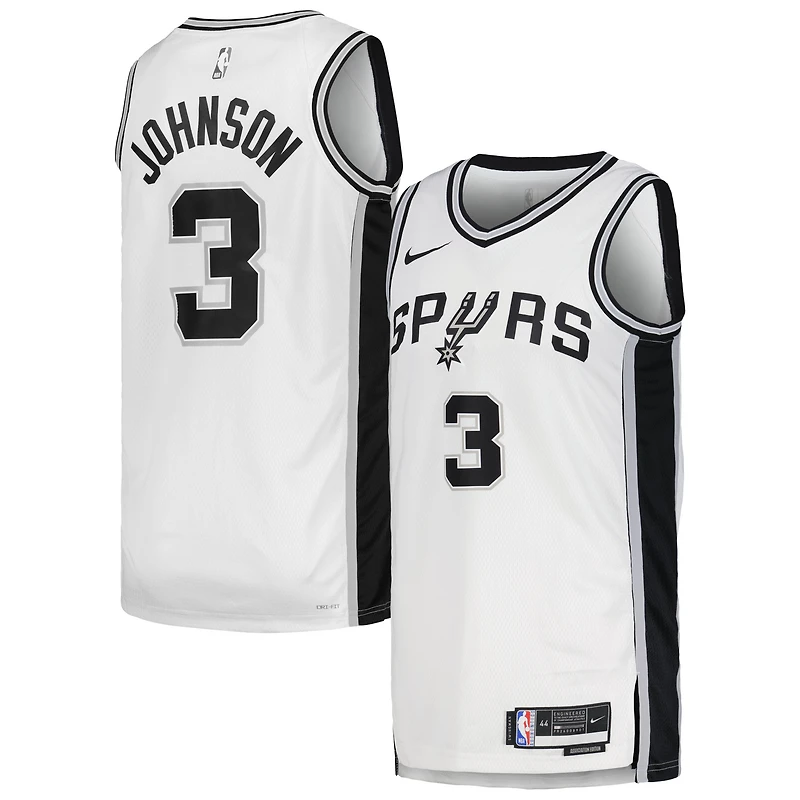 Maillot San Antonio Spurs Swingman Nike Keldon Johnson Blanc Unisexe - Association Edition
