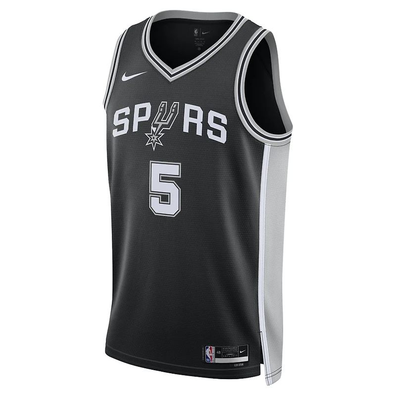 Maillot unisexe Nike Stephon Castle noir San Antonio Spurs Swingman - Édition Icon
