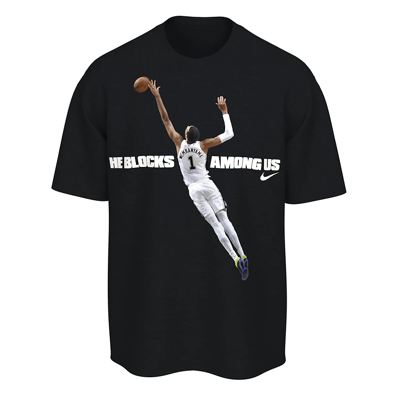 Unisex Nike Victor Wembanyama Black San Antonio Spurs 2025-26 NBA Defensive Player of the Year T-Shirt