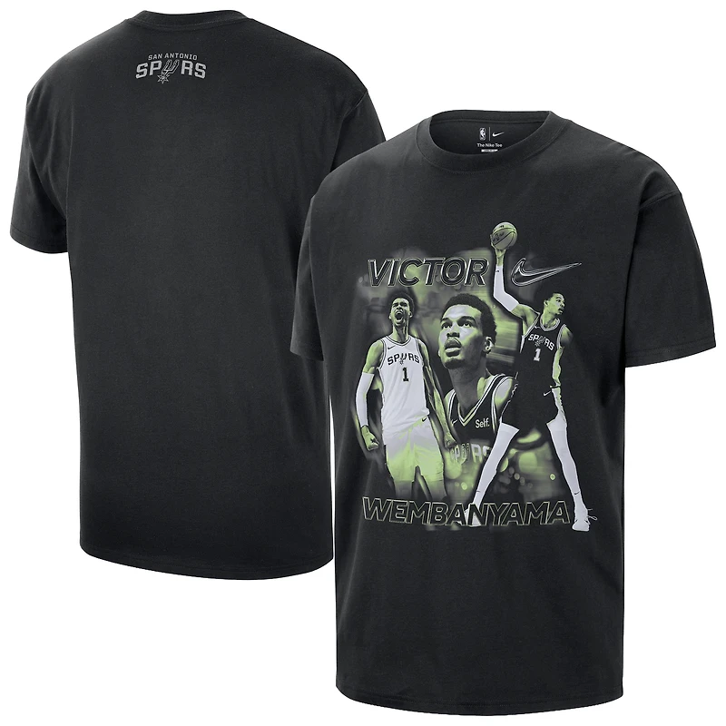 T-shirt unisexe Nike Victor Wembanyama noir San Antonio Spurs