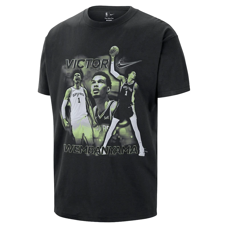 Unisex Nike Victor Wembanyama Black San Antonio Spurs Athlete T-Shirt