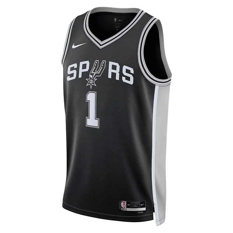 Unisex Nike Victor Wembanyama Black San Antonio Spurs Swingman Jersey - Icon Edition