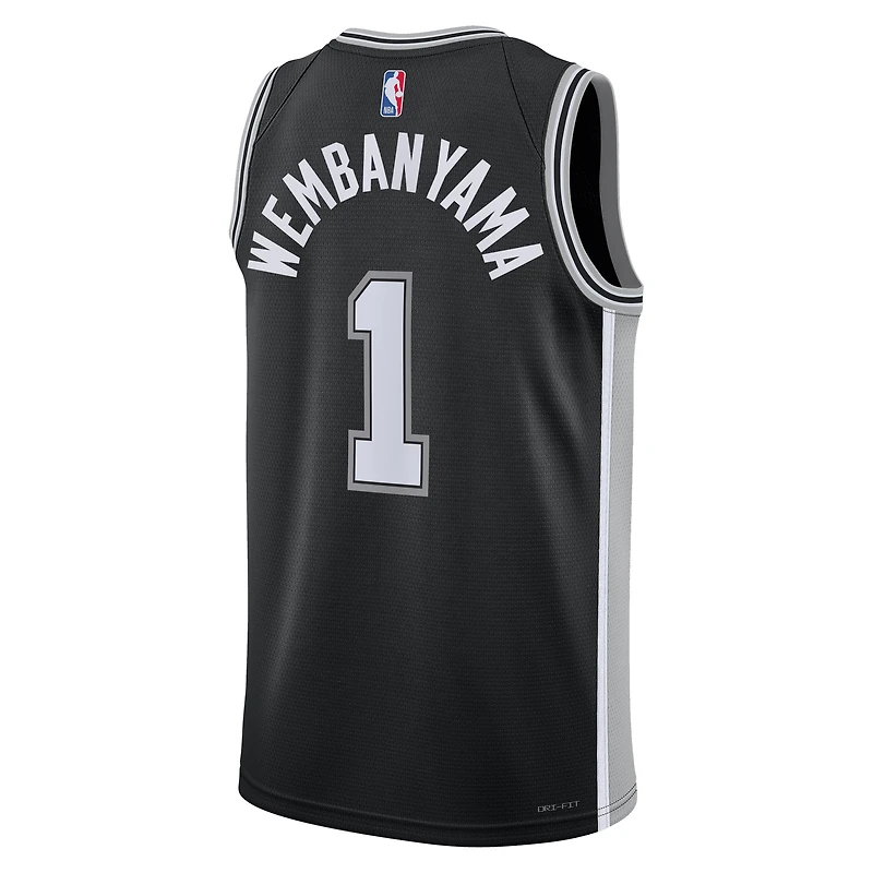 Maillot Swingman unisexe Nike Victor Wembanyama noir San Antonio Spurs - Édition Icon