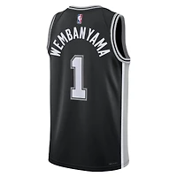 Maillot Swingman unisexe Nike Victor Wembanyama noir San Antonio Spurs - Édition Icon