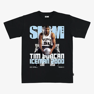 Unisex SLAM Tim Duncan Black San Antonio Spurs Hardwood Classics Cover T-Shirt