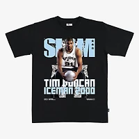 Unisex SLAM Tim Duncan Black San Antonio Spurs Hardwood Classics Cover T-Shirt