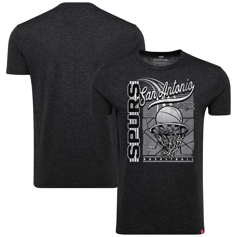 Unisex Sportiqe Black San Antonio Spurs  Comfy Waycross Tri-Blend T-Shirt