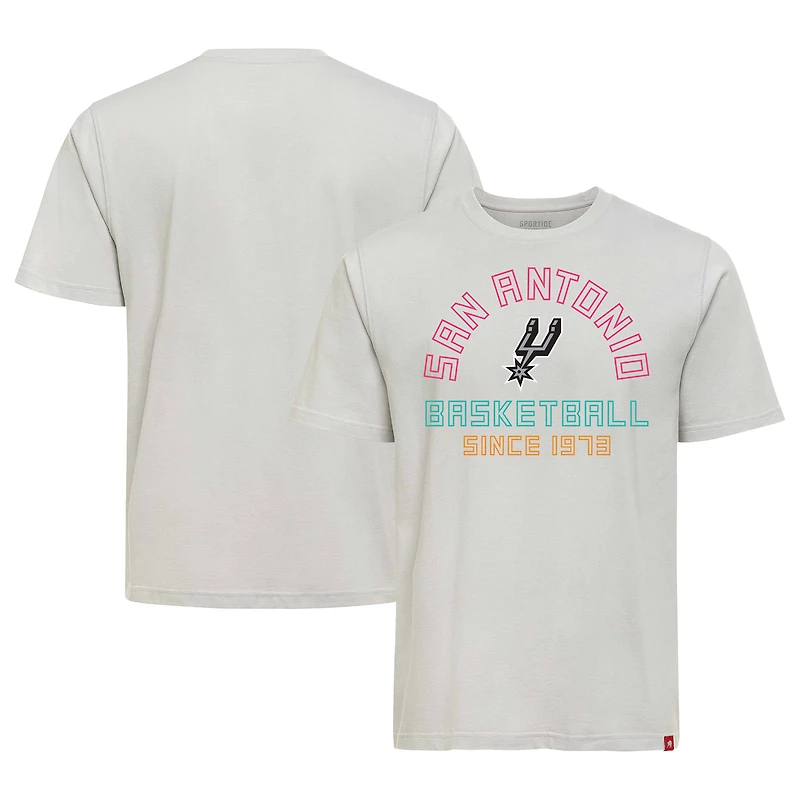 Unisex Sportiqe Silver San Antonio Spurs  Outline T-Shirt