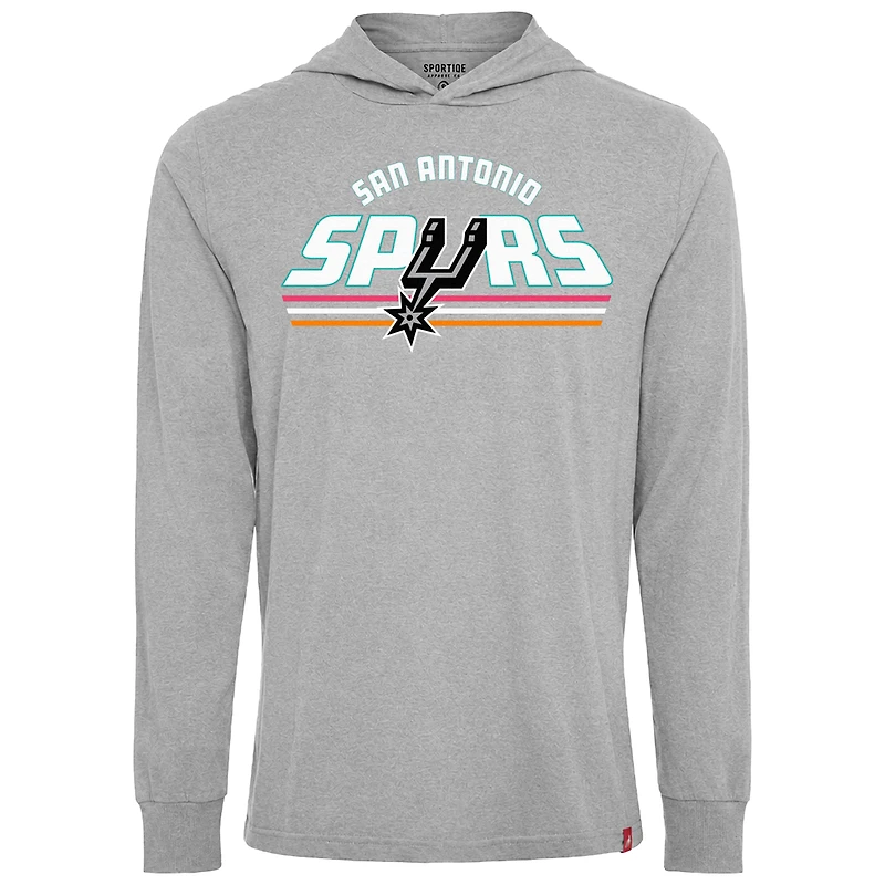 Sweat à capuche unisexe Sportiqe argenté San Antonio Spurs Solano Duncan