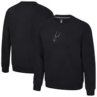 Unisex Stadium Essentials Black San Antonio Spurs Club Level Chenille Sweatshirt