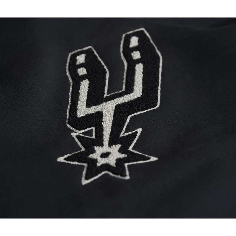 Unisex Stadium Essentials Black San Antonio Spurs Club Level Chenille Sweatshirt