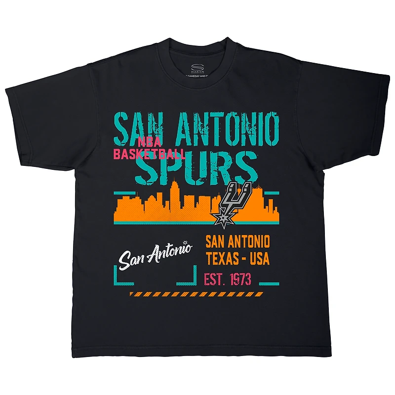 T-shirt unisexe Stadium Essentials noir San Antonio Spurs Hideout Boxy