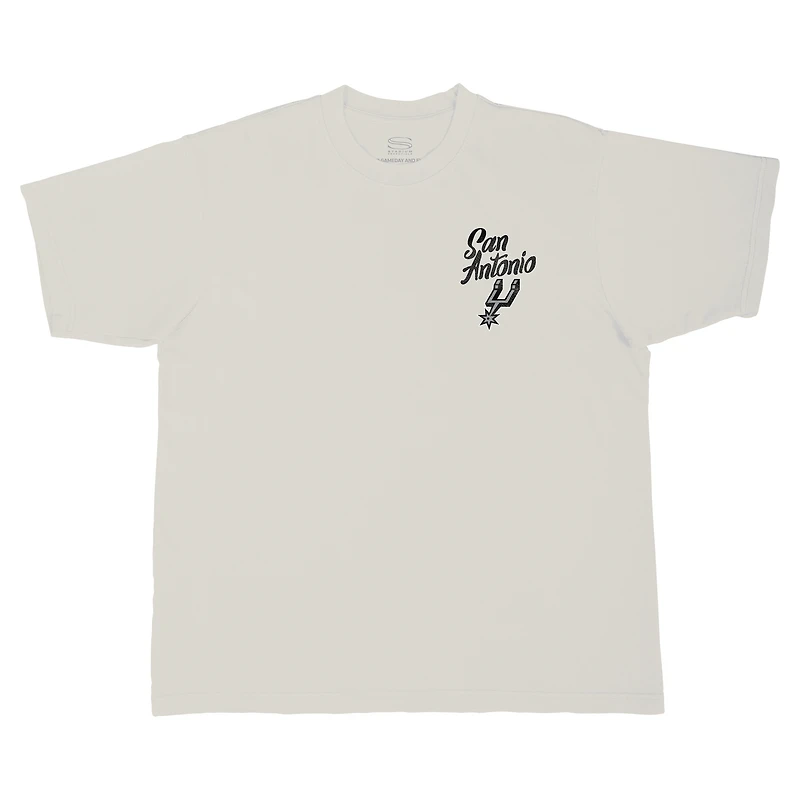 Unisex Stadium Essentials Cream San Antonio Spurs Wall Script Boxy T-Shirt