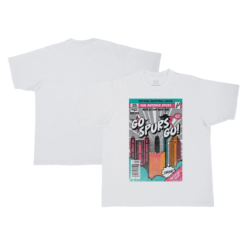 Unisex Stadium Essentials White San Antonio Spurs Comic Book Cover Urban T-Shirt