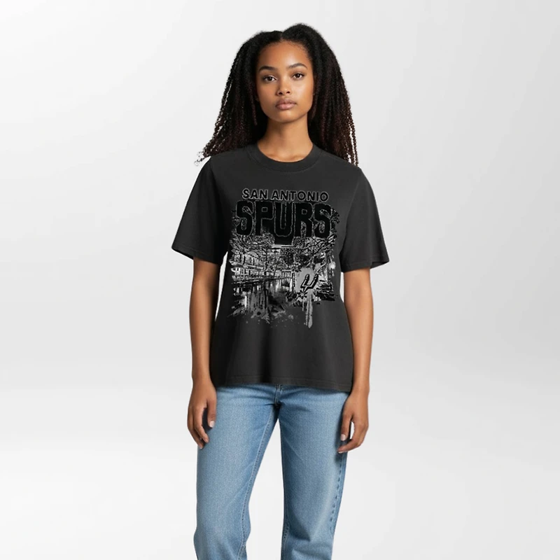 T-shirt unisexe The Wild Collective noir San Antonio Spurs City Streetwear