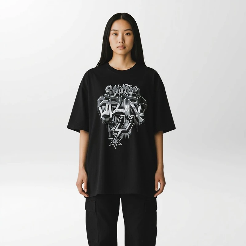 Unisex The Wild Collective Black San Antonio Spurs Graffiti T-Shirt