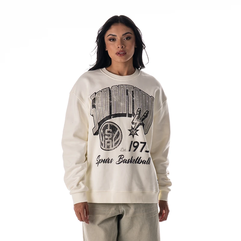 Sweat-shirt unisexe en polaire blanche The Wild Collective San Antonio Spurs