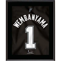 Plaque sublimée en maillot noir n°1 des San Antonio Spurs de Victor Wembanyama 10,5" x 13"